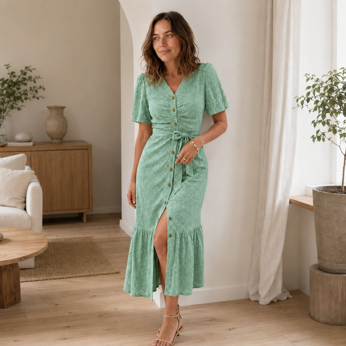 Robe midi Nika – Robe d'été fleurie