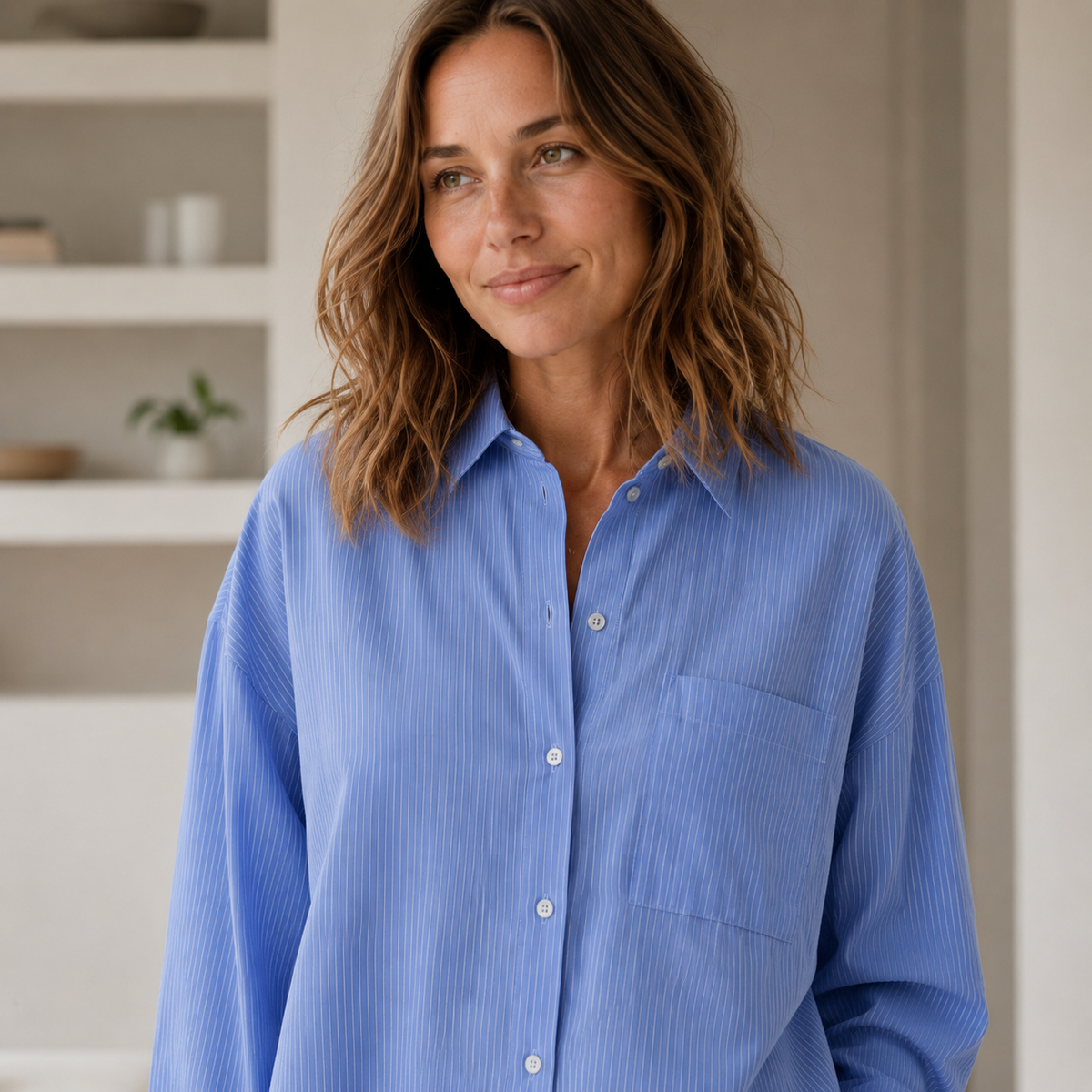 Ensemble Loungewear Juna – Chemise rayée & Short