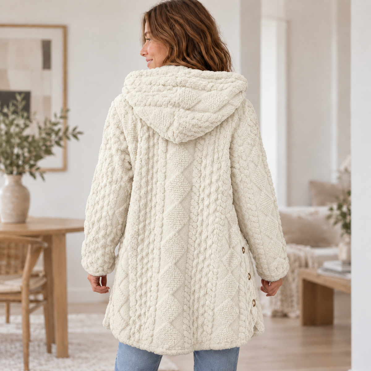 Manteau fausse fourrure Rose