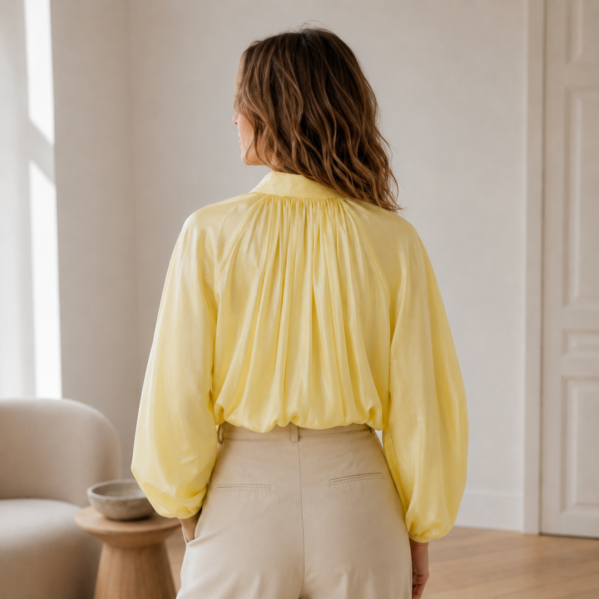 Chemisier oversize Lotte – Manches ballon & ourlet bouffant