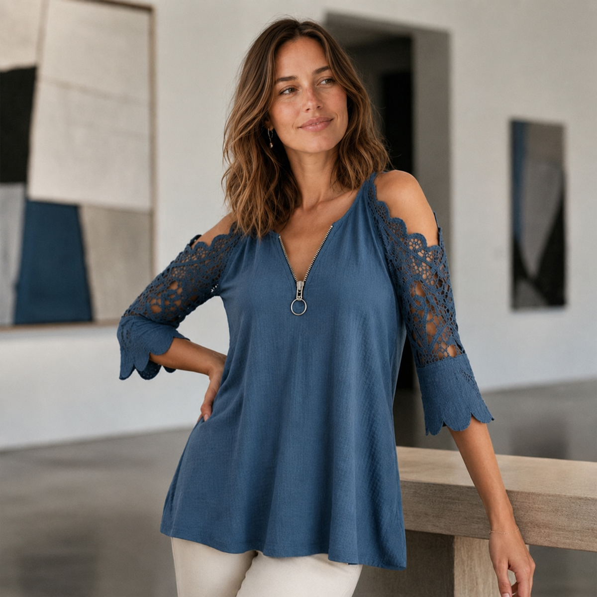 Top en Dentelle Amelie – Coquet et Élégant pour Toute Occasion