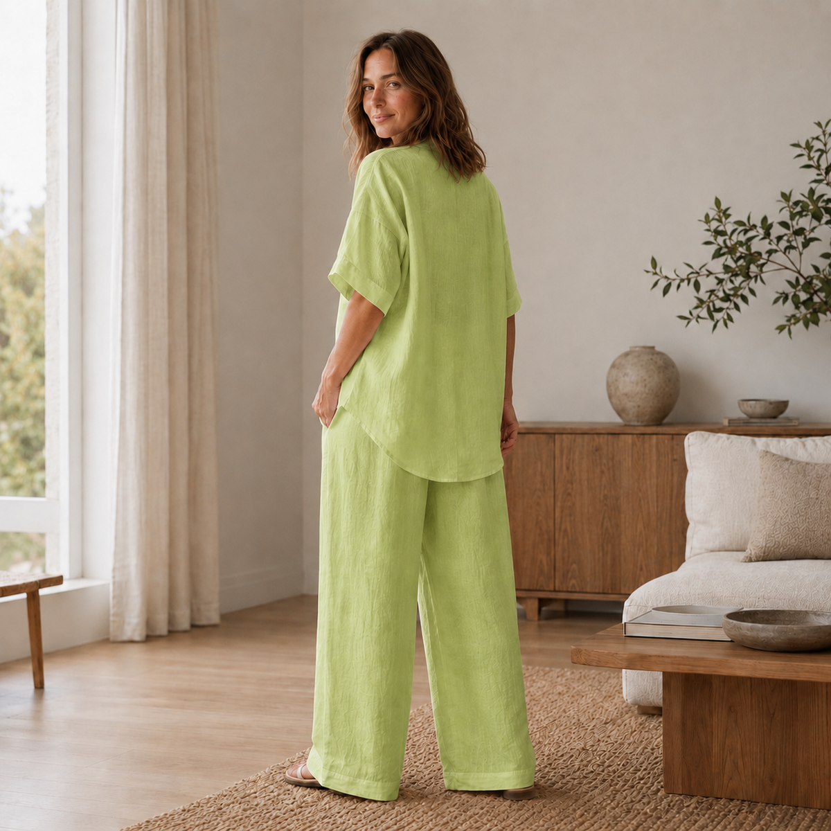 Ensemble Loungewear Lina – Blouse & Pantalon large
