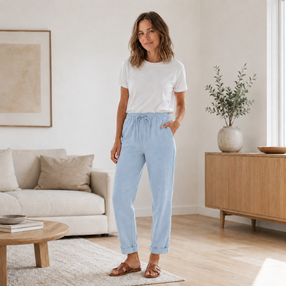 Pantalon d'été Hanna – Jambe droite avec cordon de serrage