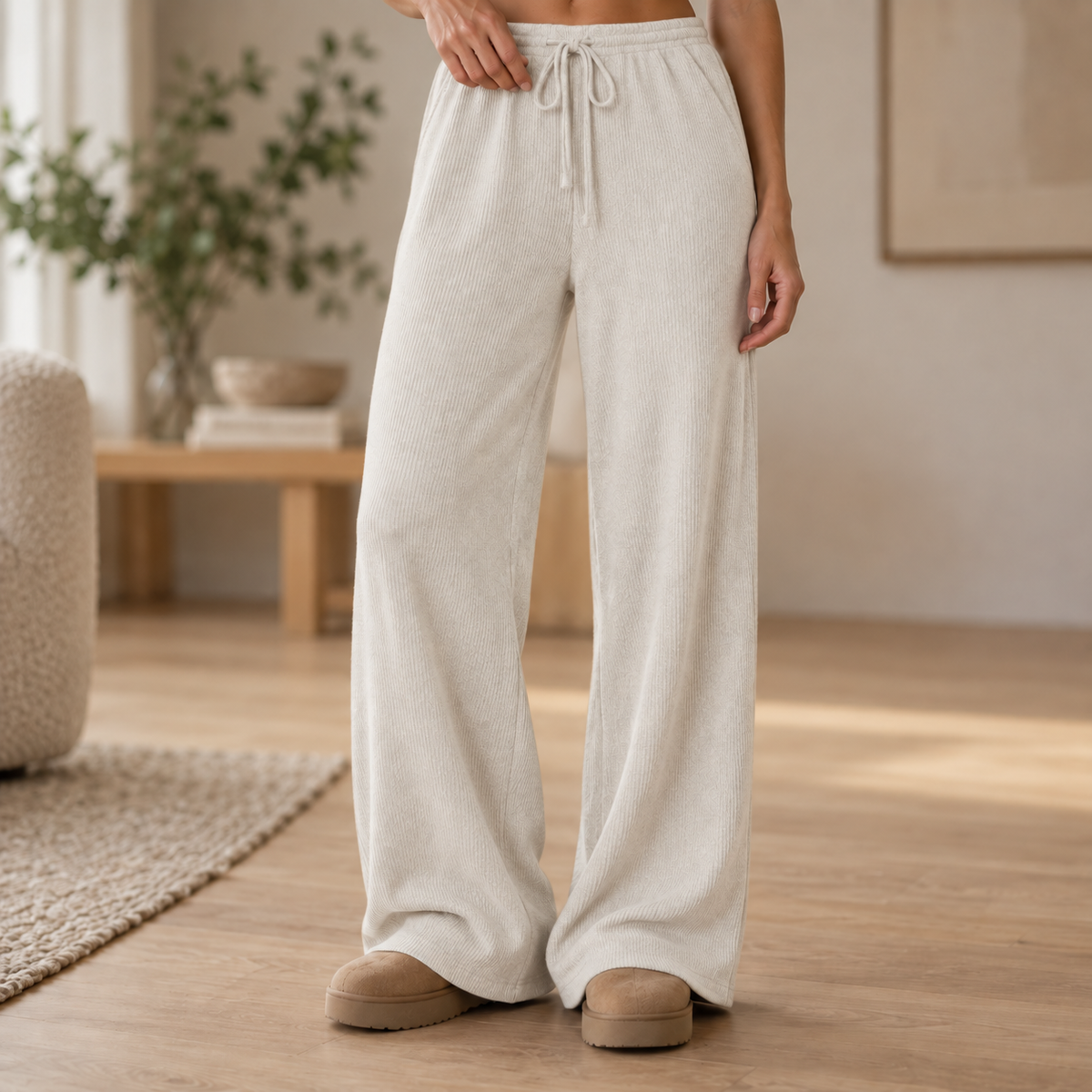 Pantalon large en maille Albane