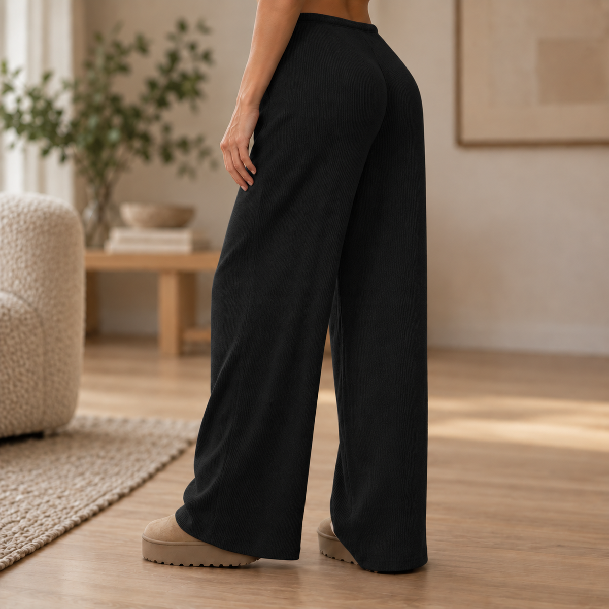 Pantalon large en maille Albane