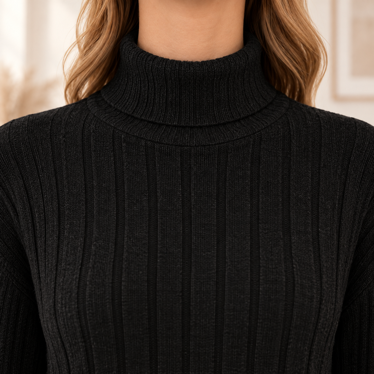 Robe en maille col roulé Ophélie