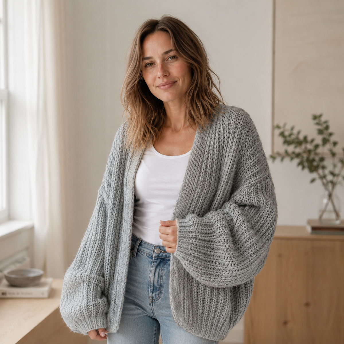 Cardigan grosse maille Maja – Oversize & Ouvert