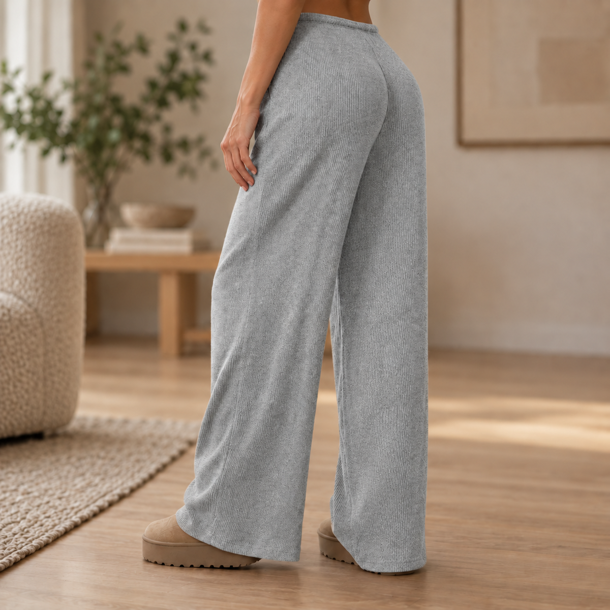 Pantalon large en maille Albane