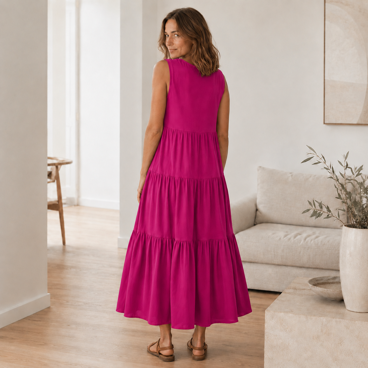 Robe longue Smilla – Fluide avec volants étagés