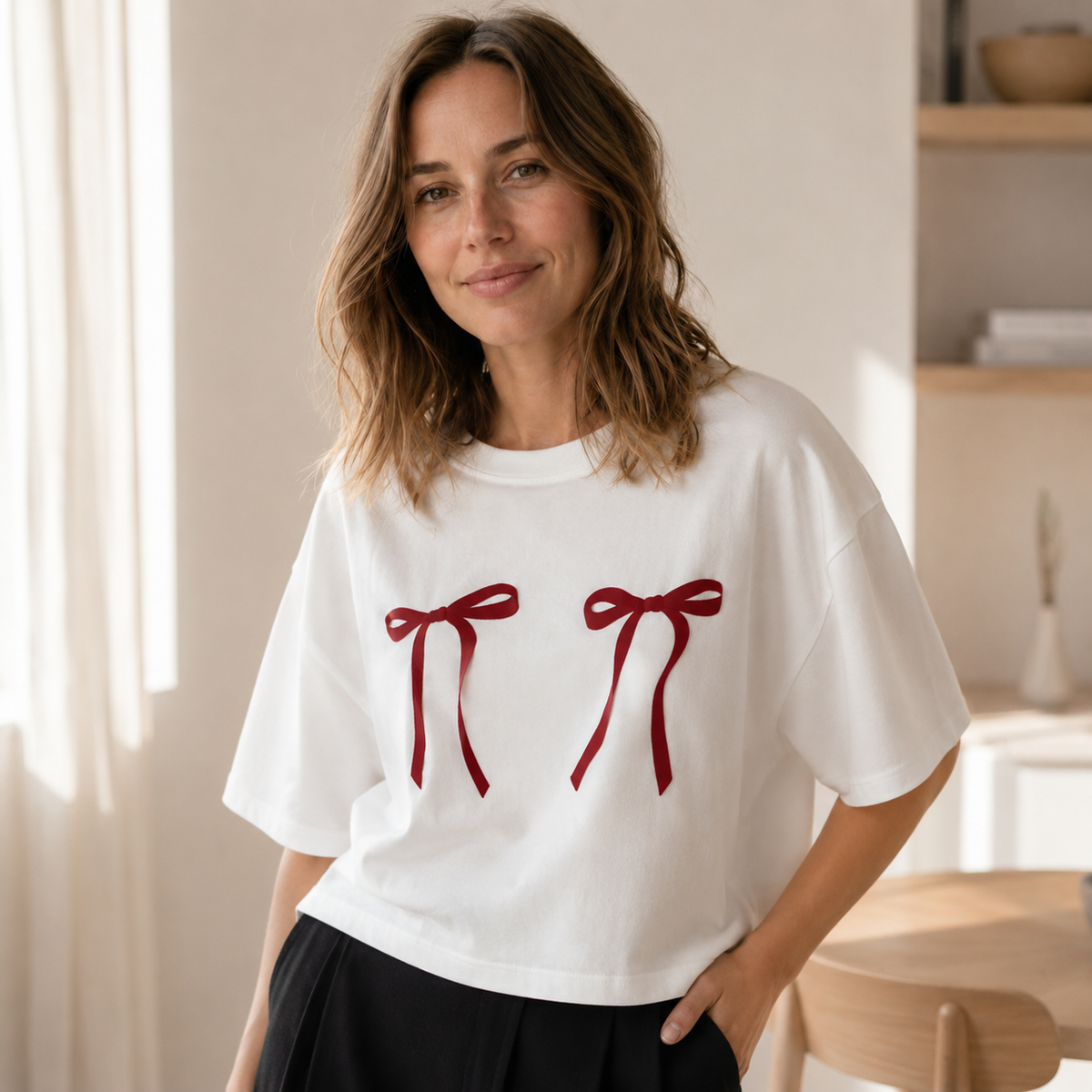 T-shirt nœuds Cleo – Joueur & coupe ample