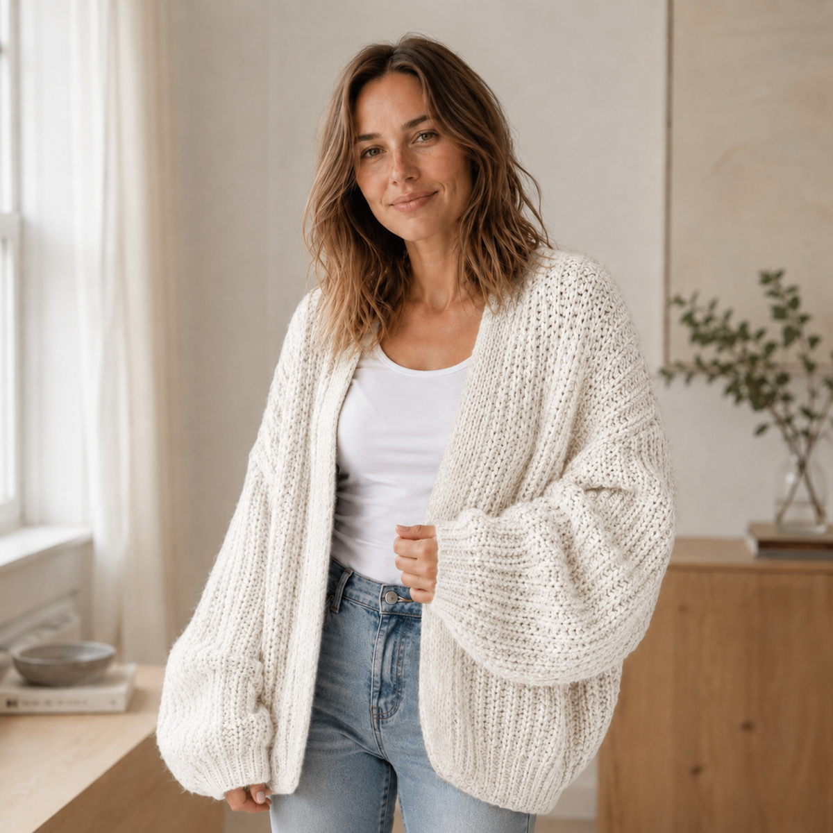 Cardigan grosse maille Maja – Oversize & Ouvert