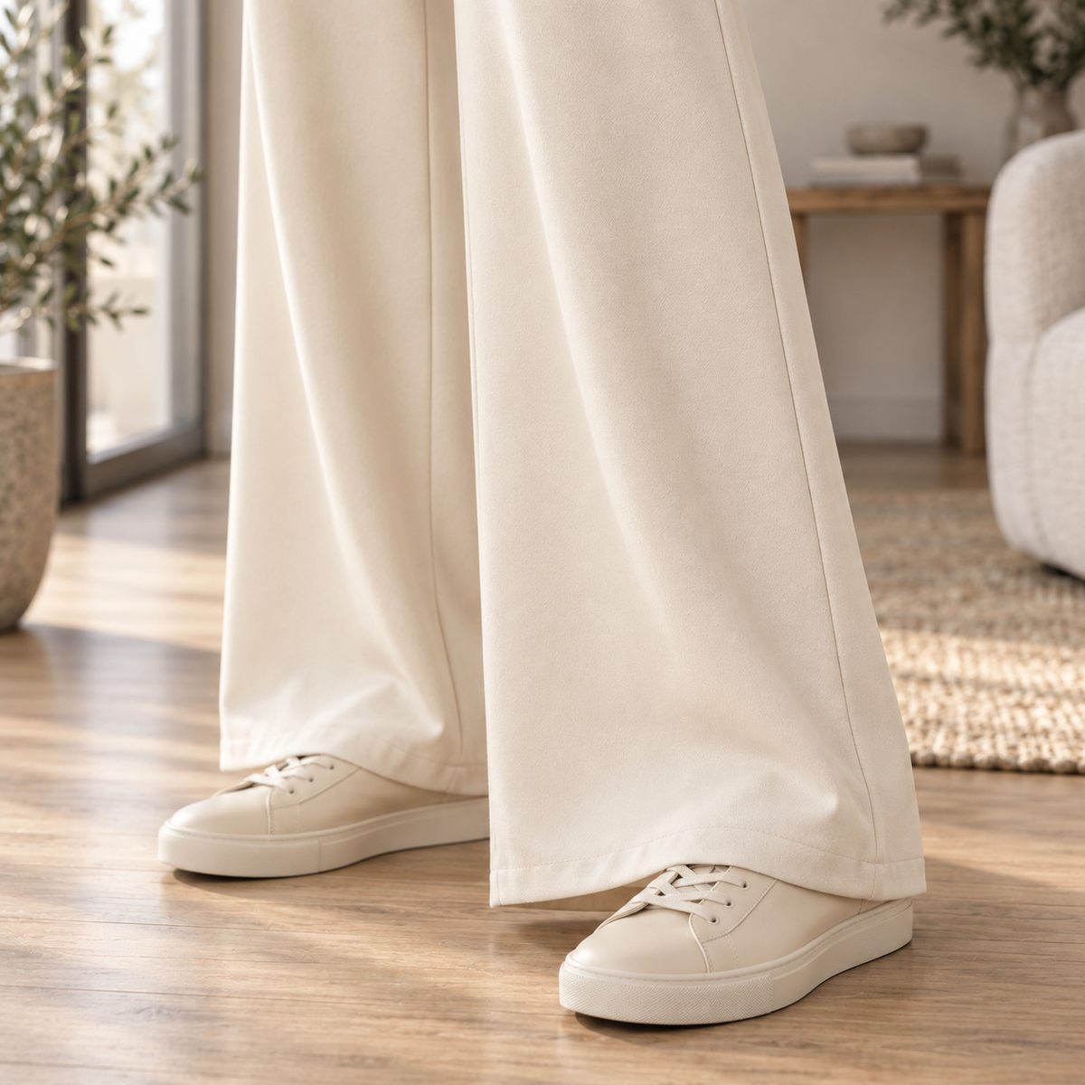 Pantalon large taille haute Célestine