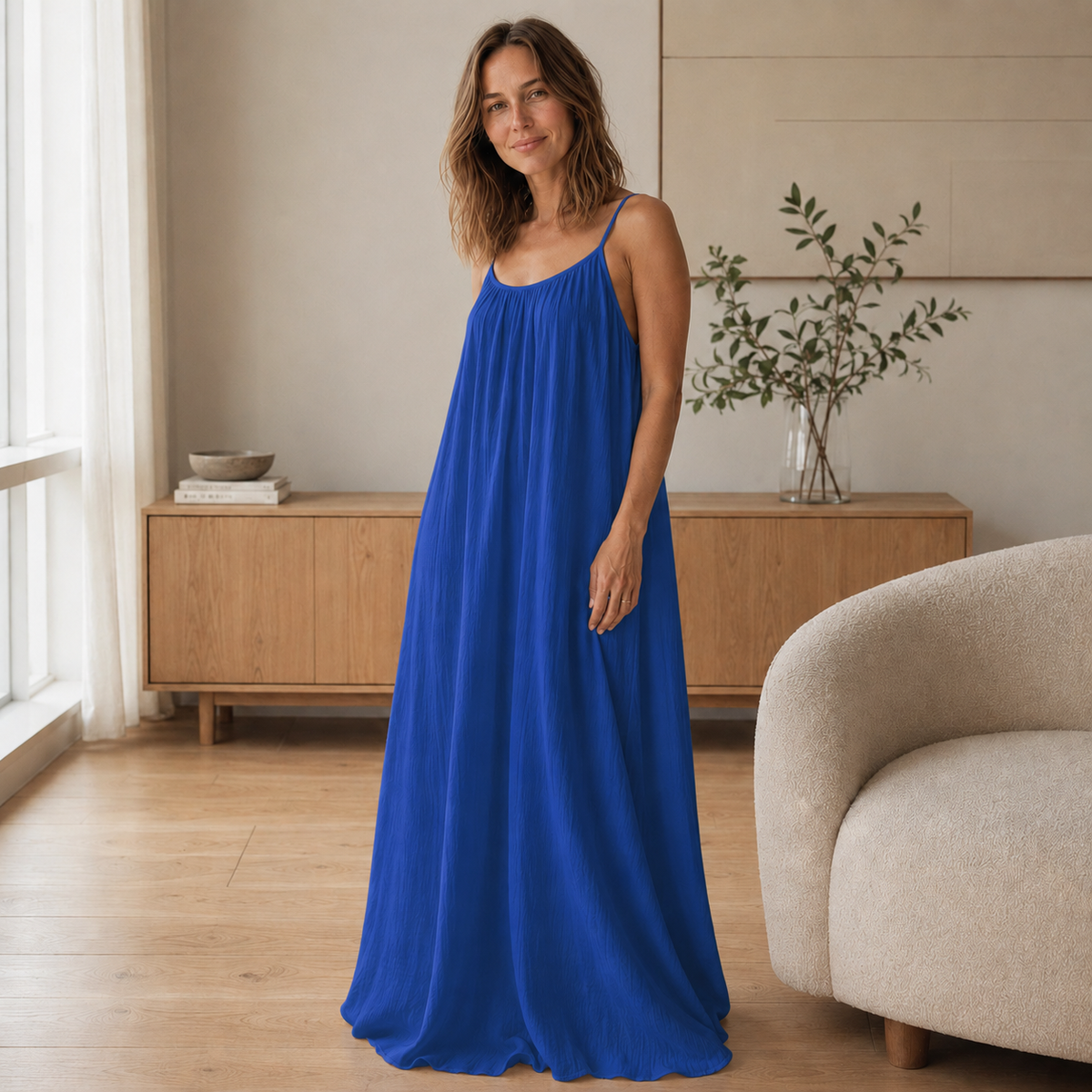 Robe longue à bretelles Saskia – Aérienne & longue