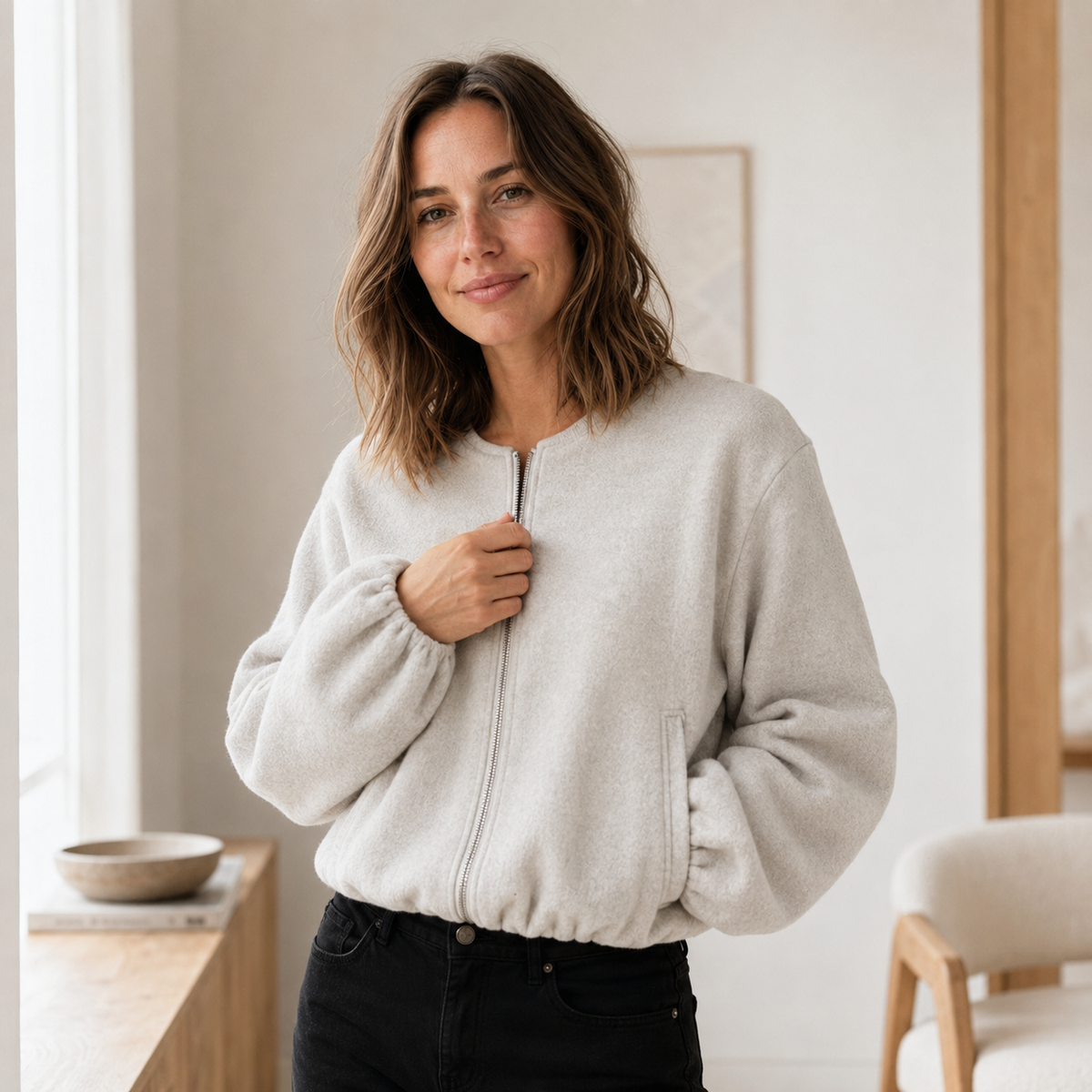 Bomber polaire Nele – Cropped avec zip