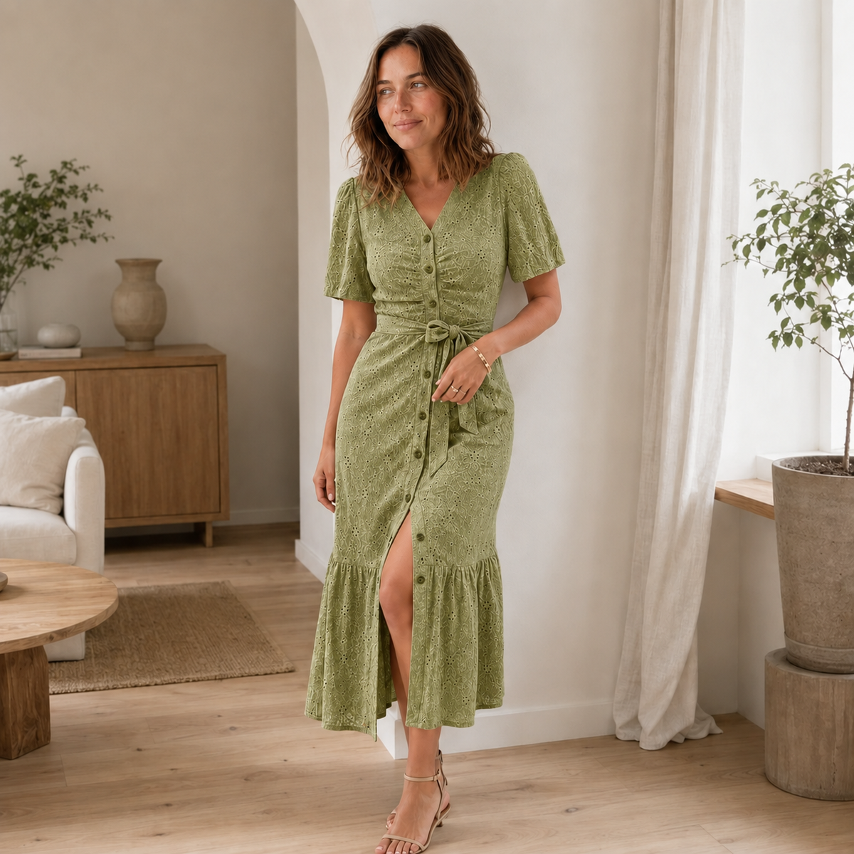 Robe midi Nika – Robe d'été fleurie