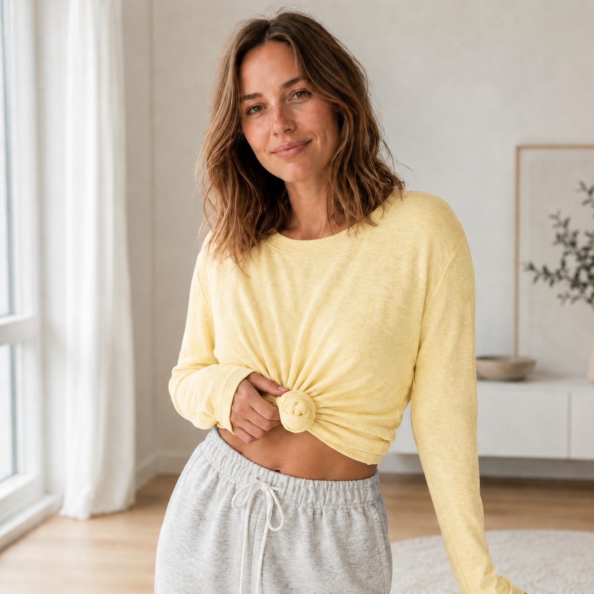 Pantalon loungewear en maille Frida – Coupe relax effet maille fine