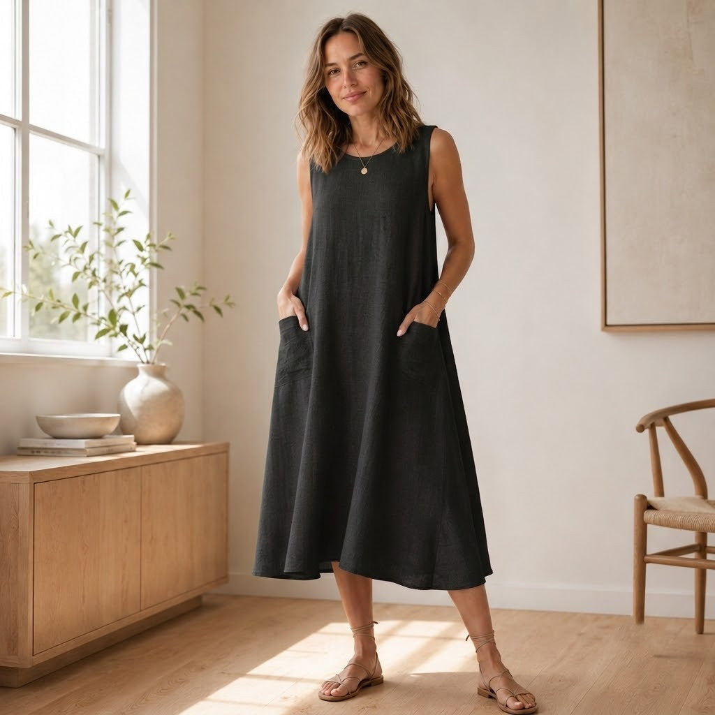 Robe d'été Wilma – Sans manches, coupe A-ligne