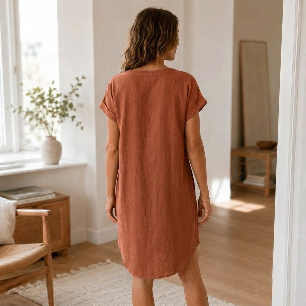 Robe tunique Liv – Décontractée, décolleté en V