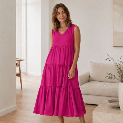 Robe longue Smilla – Fluide avec volants étagés