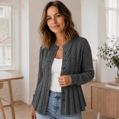 Gilet en maille Mila – Cardigan péplum