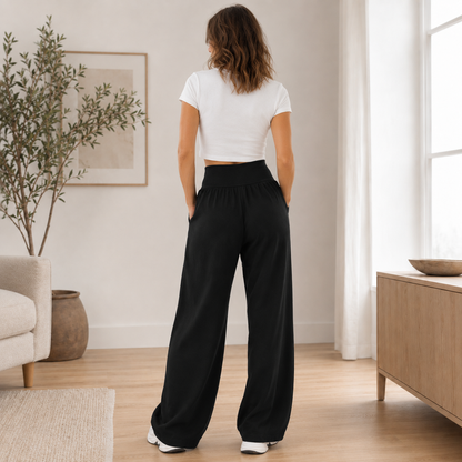 Pantalon large Saga – Taille haute, jambe fluide