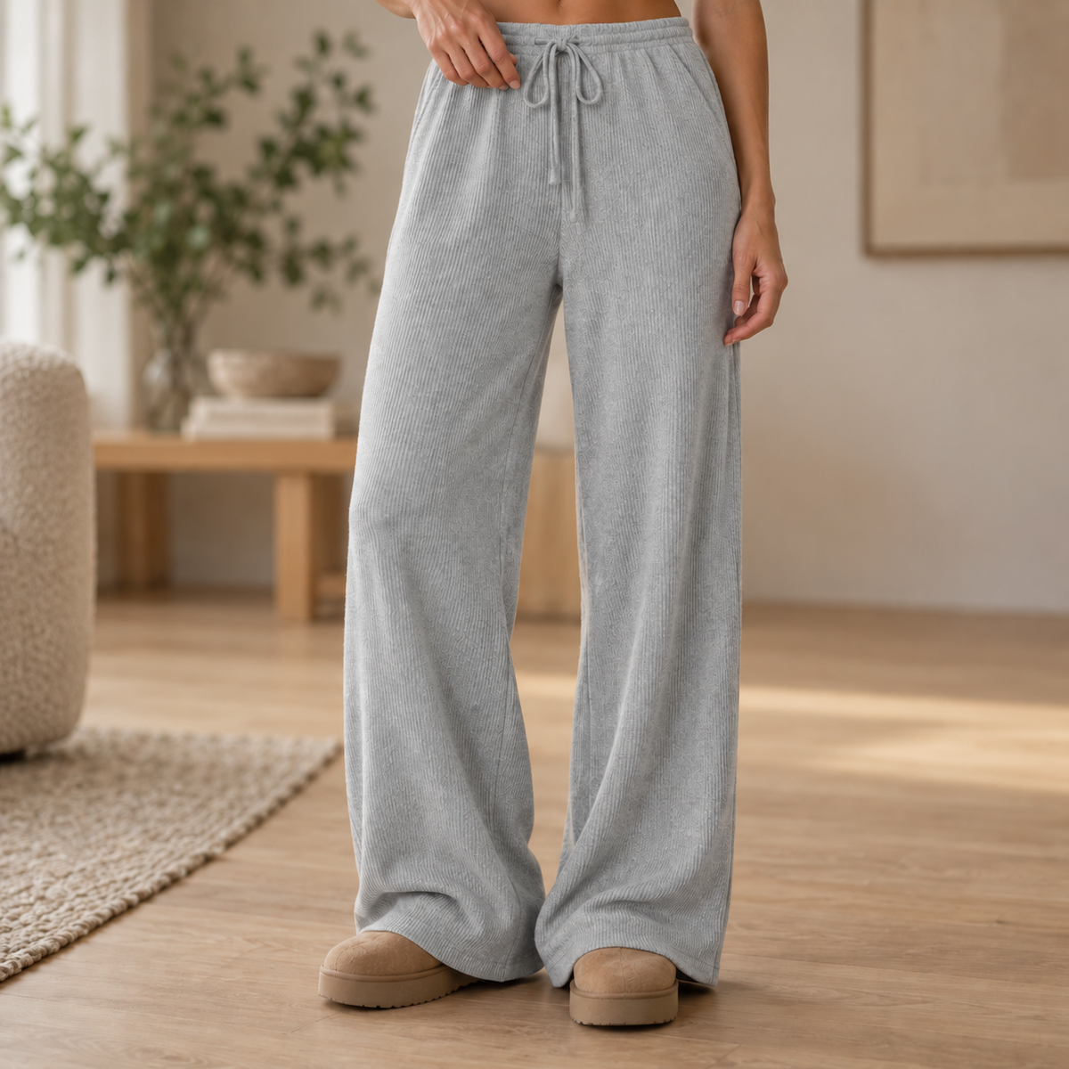 Pantalon large en maille Albane