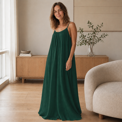 Robe longue à bretelles Saskia – Aérienne & longue