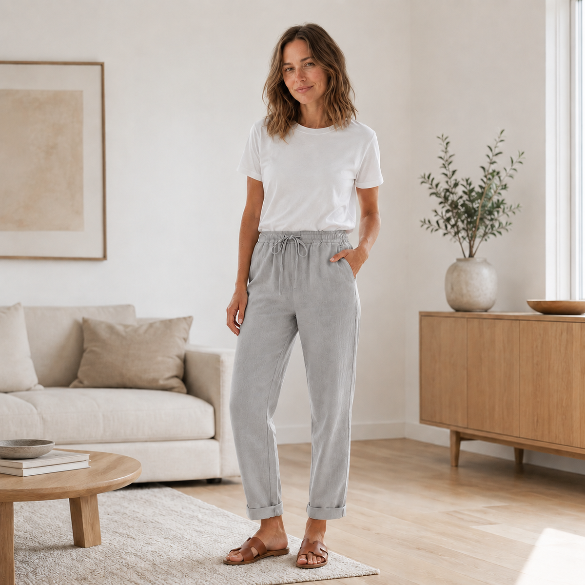 Pantalon d'été Hanna – Jambe droite avec cordon de serrage