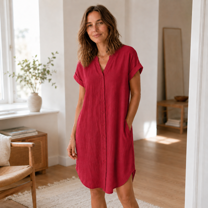 Robe tunique Liv – Décontractée, décolleté en V