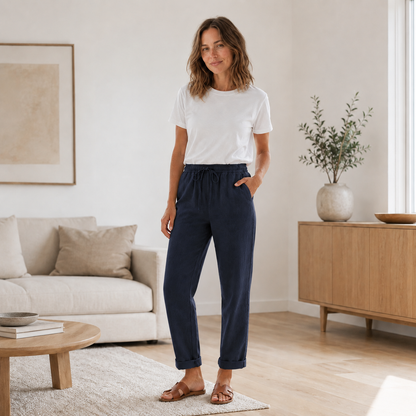 Pantalon d'été Hanna – Jambe droite avec cordon de serrage