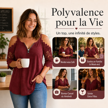 Top en Dentelle Amelie – Coquet et Élégant pour Toute Occasion