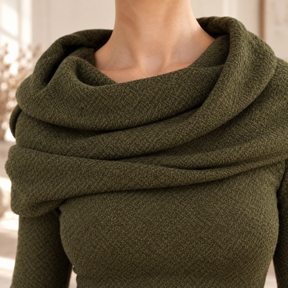 Robe en maille col roulé Sixtine