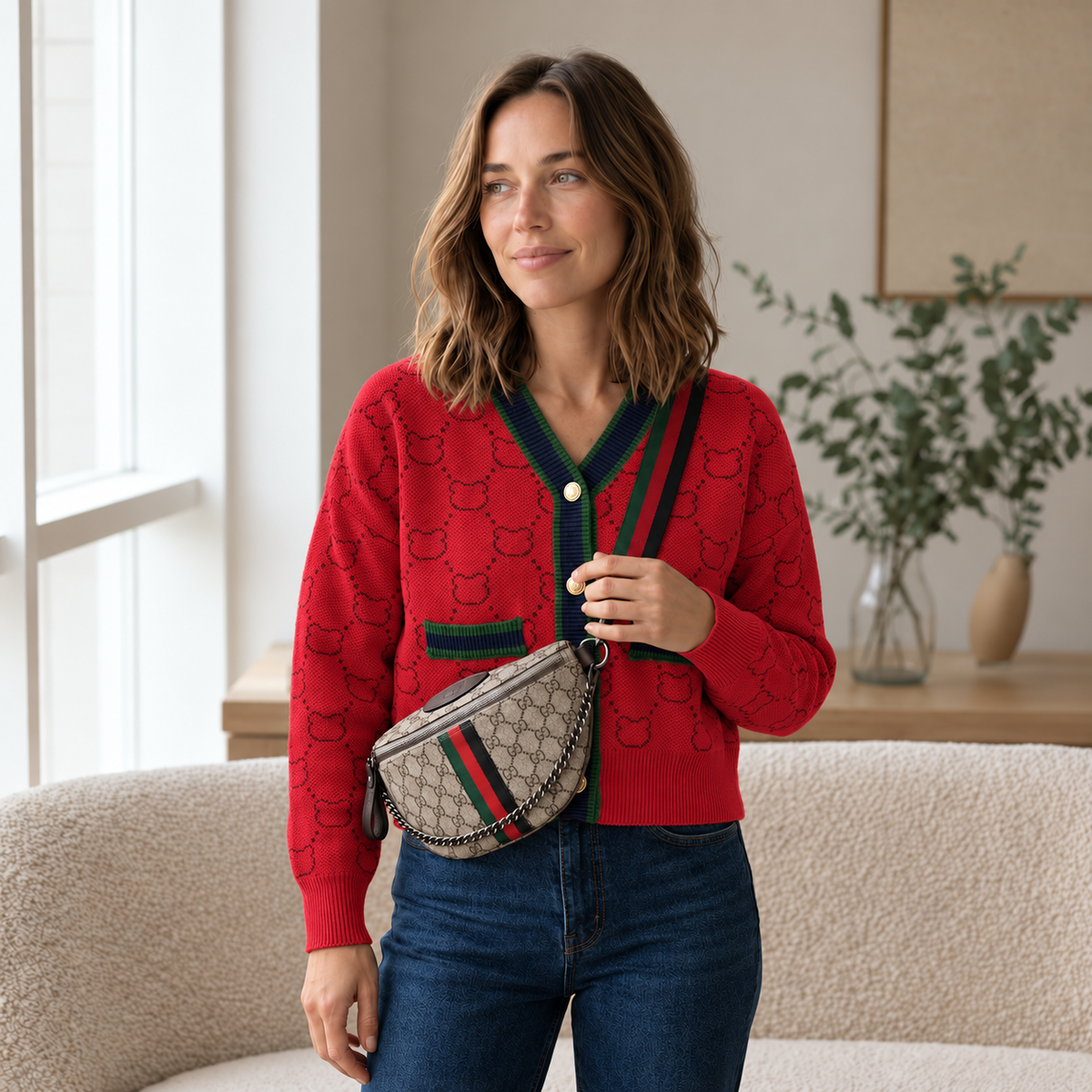 Cardigan Jule – Col en V et Boutons Dorés