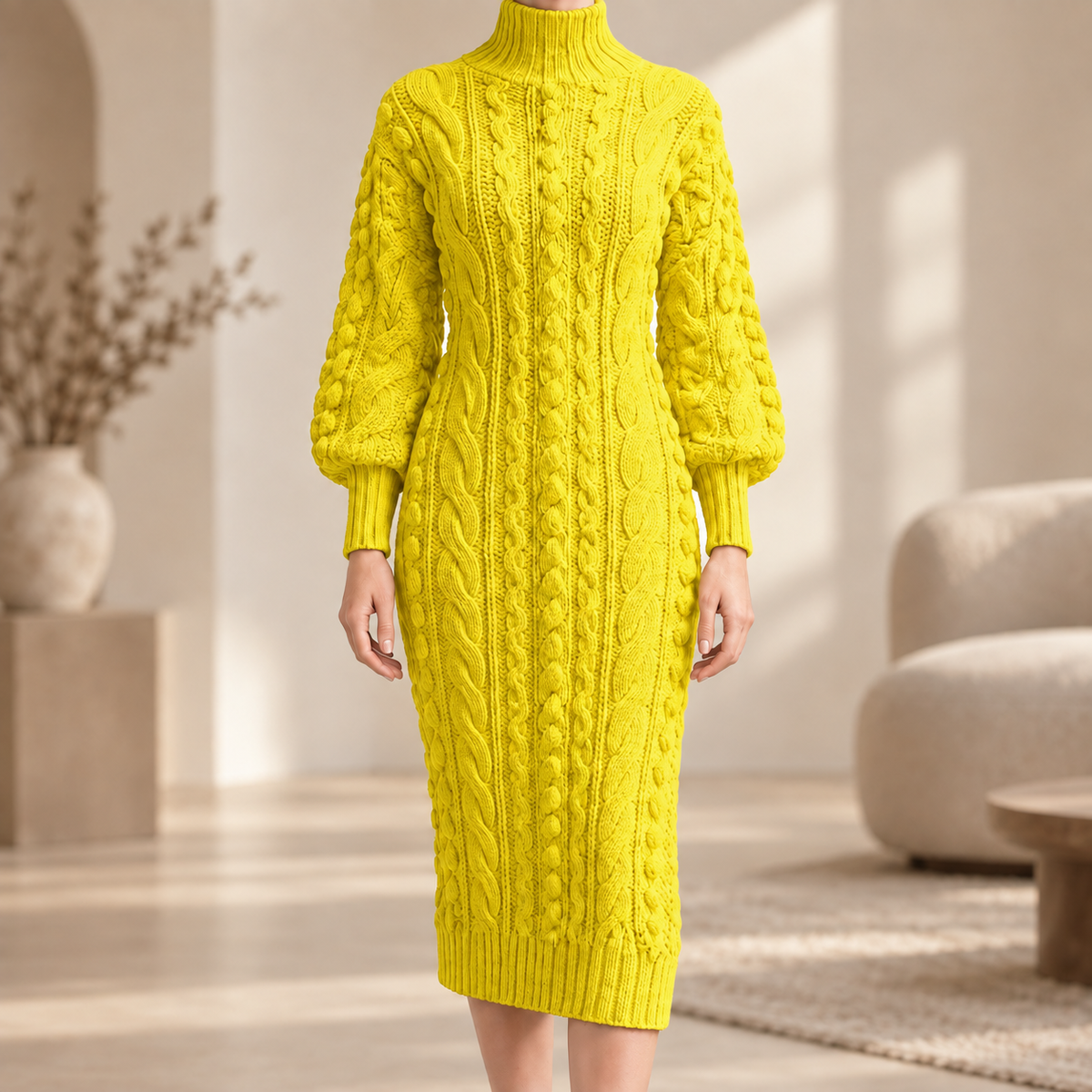 Robe midi côtelée Angèle