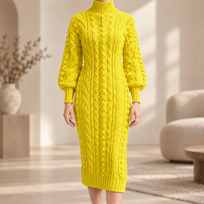 Robe midi côtelée Angèle