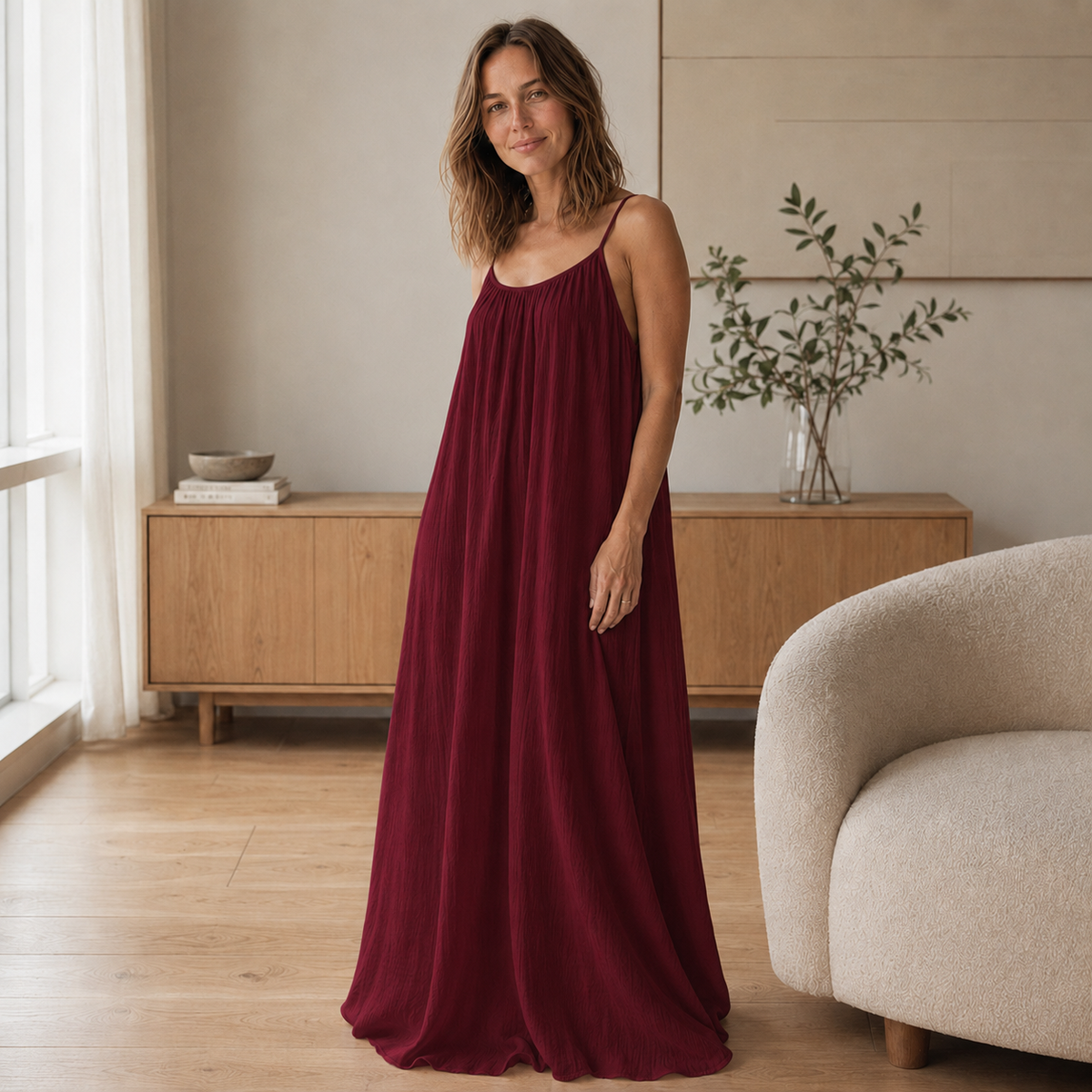 Robe longue à bretelles Saskia – Aérienne & longue