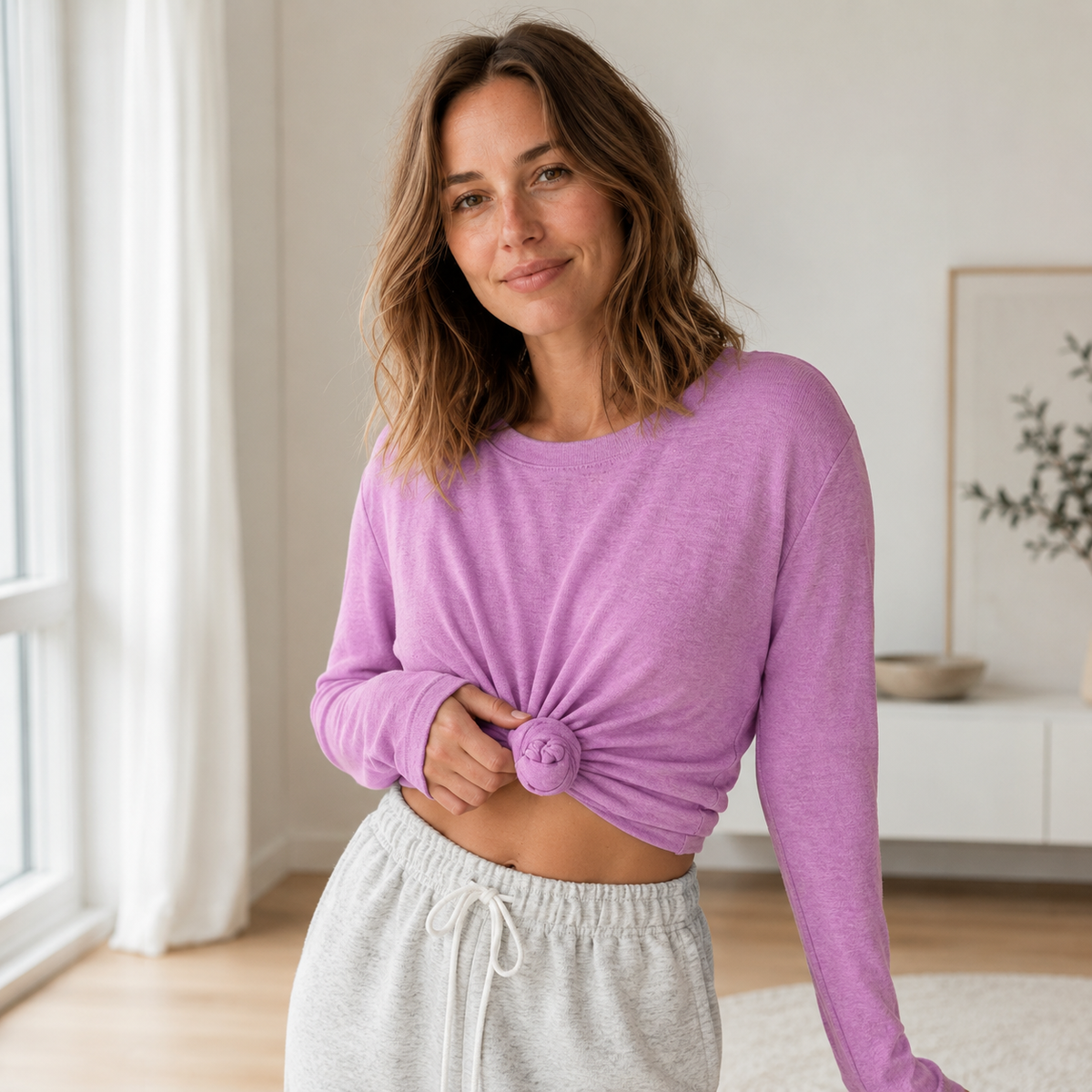 Pantalon loungewear en maille Frida – Coupe relax effet maille fine