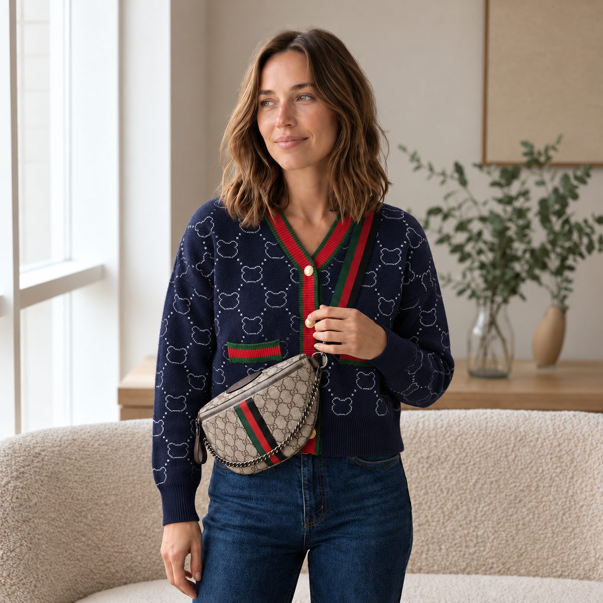 Cardigan Jule – Col en V et Boutons Dorés