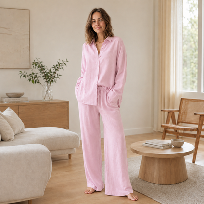 Ensemble Loungewear Liora – Chemisier & Pantalon