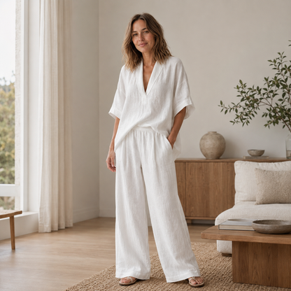 Ensemble Loungewear Lina – Blouse & Pantalon large