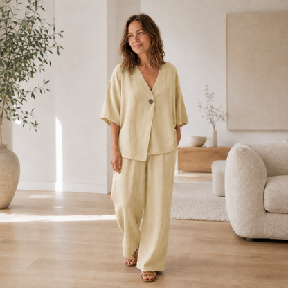 Ensemble Loungewear Mara – Blouse & Pantalon large