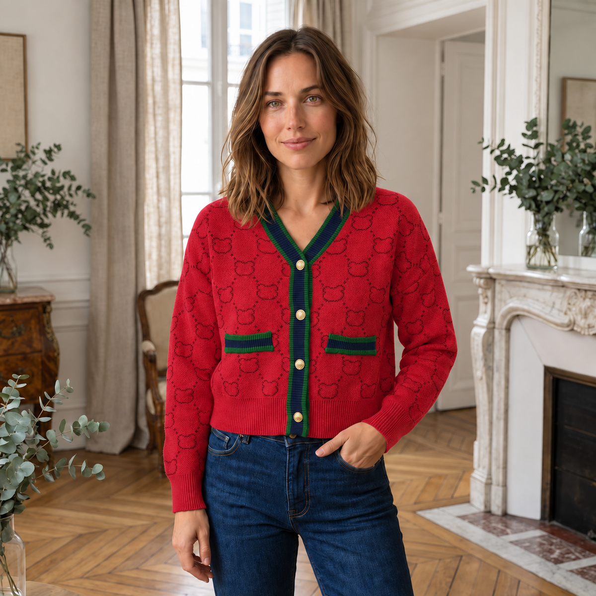Cardigan Jule – Col en V et Boutons Dorés