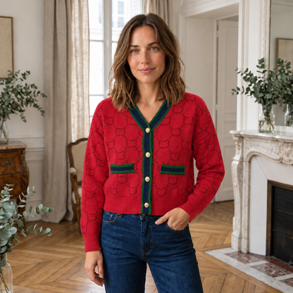 Cardigan Jule – Col en V et Boutons Dorés