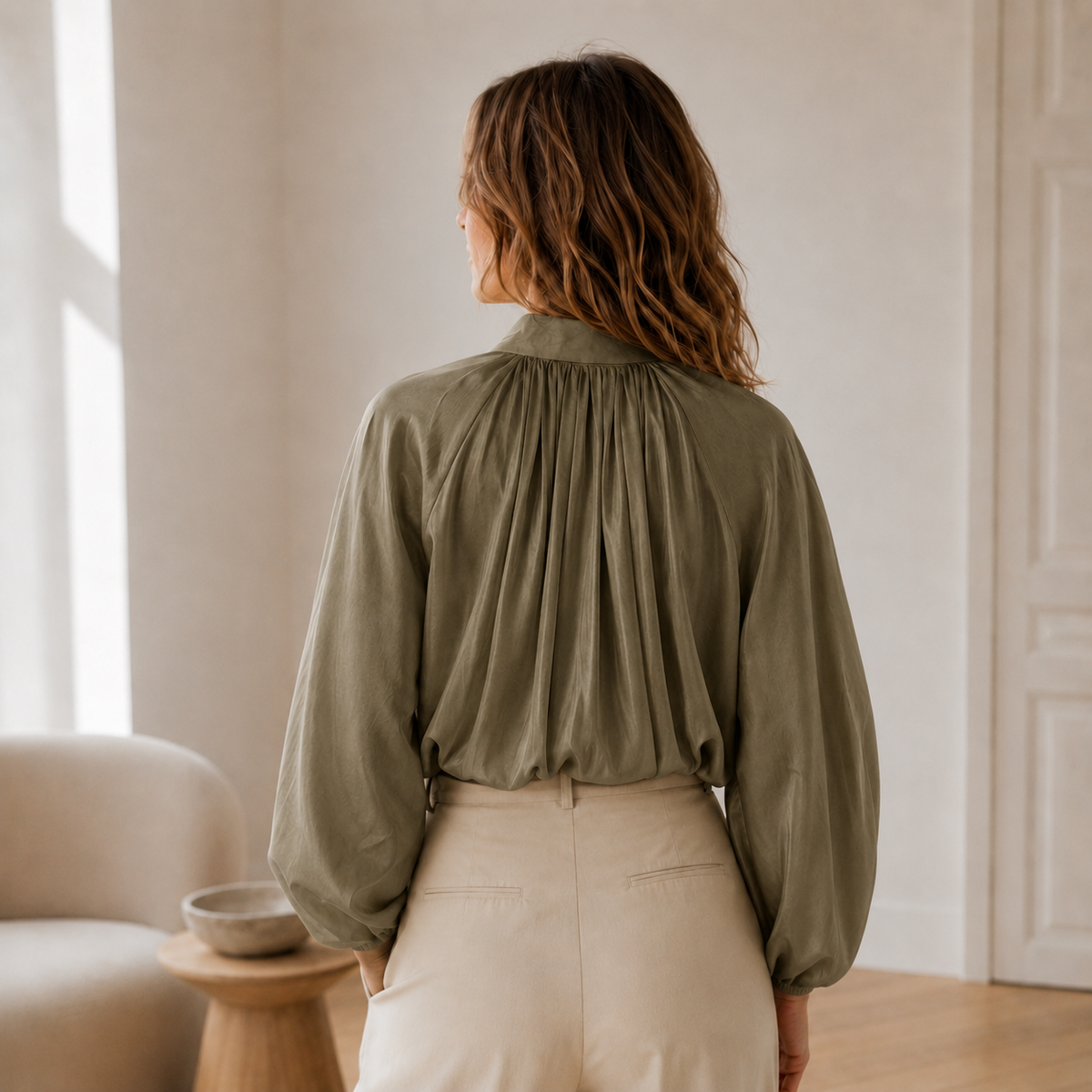 Chemisier oversize Lotte – Manches ballon & ourlet bouffant