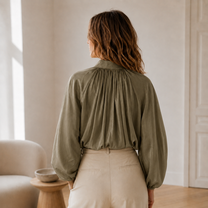 Chemisier oversize Lotte – Manches ballon & ourlet bouffant