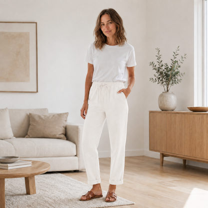 Pantalon d'été Hanna – Jambe droite avec cordon de serrage