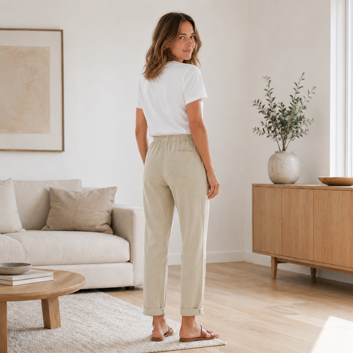 Pantalon d'été Hanna – Jambe droite avec cordon de serrage