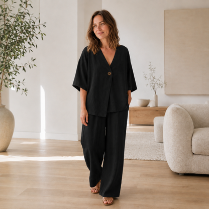 Ensemble Loungewear Mara – Blouse & Pantalon large