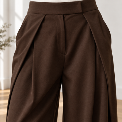 Pantalon Large Iris – Taille Haute et Plis Élégants