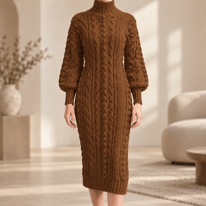 Robe midi côtelée Angèle
